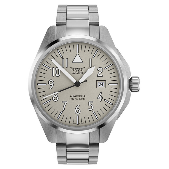 Pánské hodinky Aviator Airacobra 43 Type A V.1.38.0.320.5, Verze: šedá 