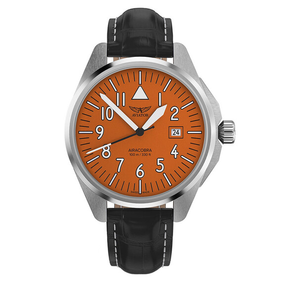 Pánské hodinky Aviator Airacobra 43 Type A V.1.38.0.321.4, Verze: oranžová 
