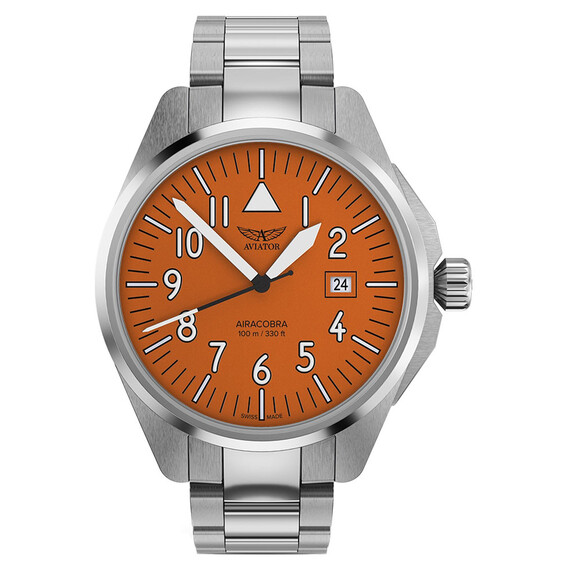 Pánské hodinky Aviator Airacobra 43 Type A V.1.38.0.321.5, Verze: oranžová 