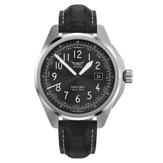 Pánské hodinky Aviator Airacobra 43 Type B V.1.38.0.322.4, Verze: černá 