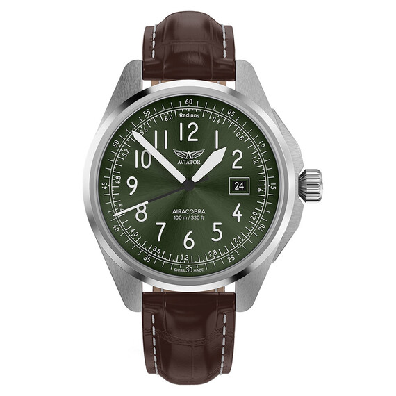 Pánské hodinky Aviator Airacobra 43 Type B V.1.38.0.324.4, Verze: zelená 