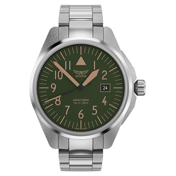 Pánské hodinky Aviator Airacobra 43 Type A V.1.38.0.330.5, Verze: zelená2 