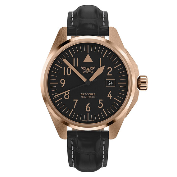 Pánské hodinky Aviator Airacobra 43 Type A V.1.38.2.316.4, Verze: růžové zlato2 