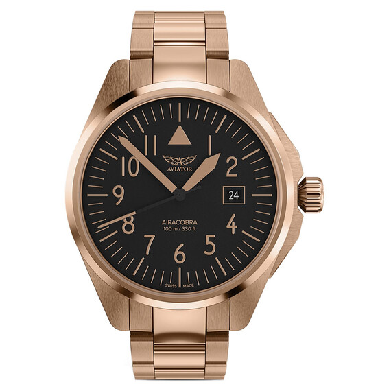 Pánské hodinky Aviator Airacobra 43 Type A V.1.38.2.316.5, Verze: růžové zlato2 