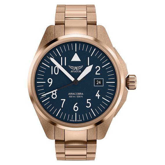 Pánské hodinky Aviator Airacobra 43 Type A V.1.38.2.317.5, Verze: růžové zlato3 