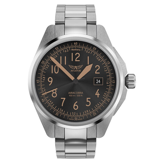 Pánské hodinky Aviator Airacobra 43 Type B V.1.38.0.323.5, Verze: černá2 