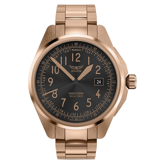 Pánské hodinky Aviator Airacobra 43 Type B V.1.38.2.323.5, Verze: růžové zlato2 