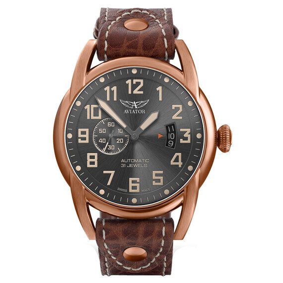 Pánské hodinky Aviator Bristol Scout 1264 V.3.18.8.314.4, Verze: růžové zlato 