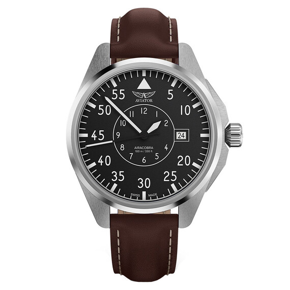Pánské hodinky Aviator Airacobra 43 Heritage V.3.39.0.340.0, Verze: hnědá2 