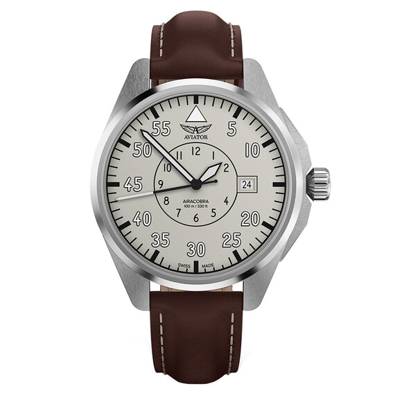 Pánské hodinky Aviator Airacobra 43 Heritage V.3.39.0.342.0, Verze: šedá 