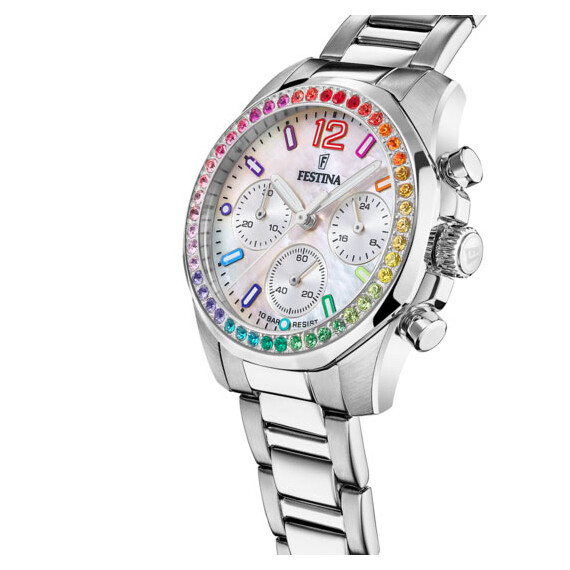 Dámské hodinky Festina Boyfriend Chronograph Rainbow F20606/2, Verze: stříbrná2 , 2 image