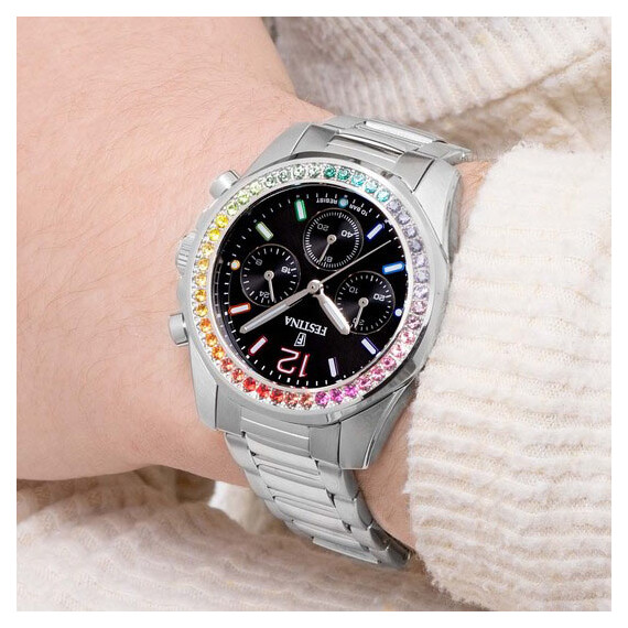 Dámské hodinky Festina Boyfriend Chronograph Rainbow F20606/3, Verze: černá , 4 image