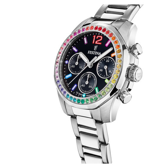 Dámské hodinky Festina Boyfriend Chronograph Rainbow F20606/3, Verze: černá , 2 image