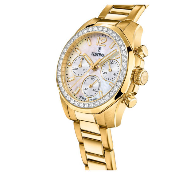 Dámské hodinky Festina Boyfriend Chronograph Rainbow F20609/1, Verze: žluté zlato , 2 image