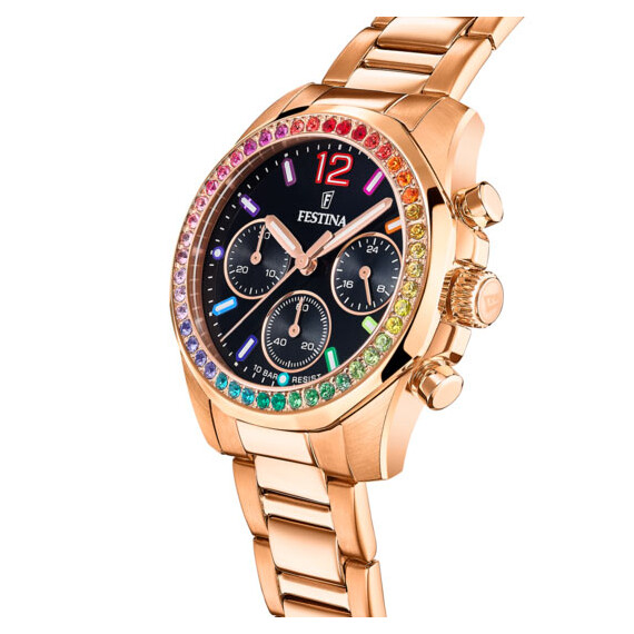Dámské hodinky Festina Boyfriend Chronograph Rainbow F20639/3, Verze: růžové zlato2 , 2 image