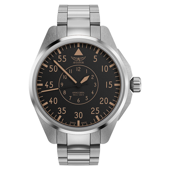 Pánské hodinky Aviator Airacobra 43 Heritage V.3.39.0.340.5, Verze: stříbrná 