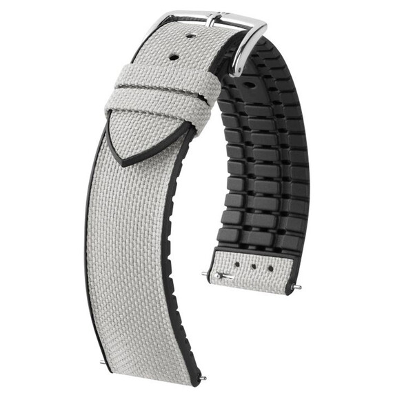 Řemínek Hirsch Arne šedý 20 L - 120/80, Verze: šedá, Šířka řemínku: 20, Šířka u spony: 18, Délka řemínku: L - 120/80 