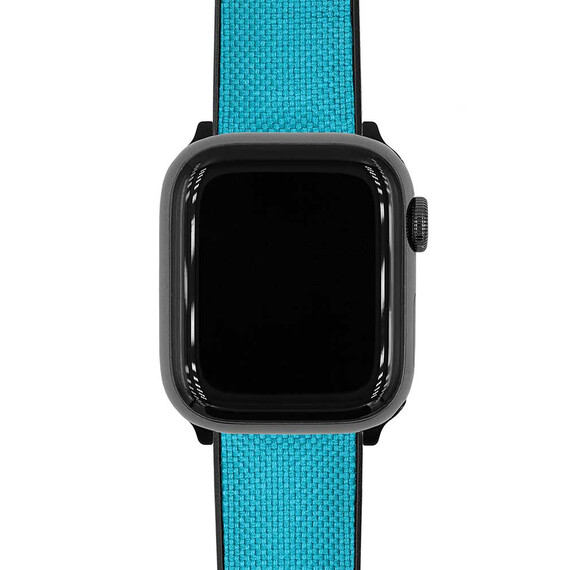 Řemínek Hirsch Arne tyrkysový 18 M - 110/70, Verze: modrá2, Šířka řemínku: 18, Šířka u spony: 16, Délka řemínku: M - 110/70 , 5 image