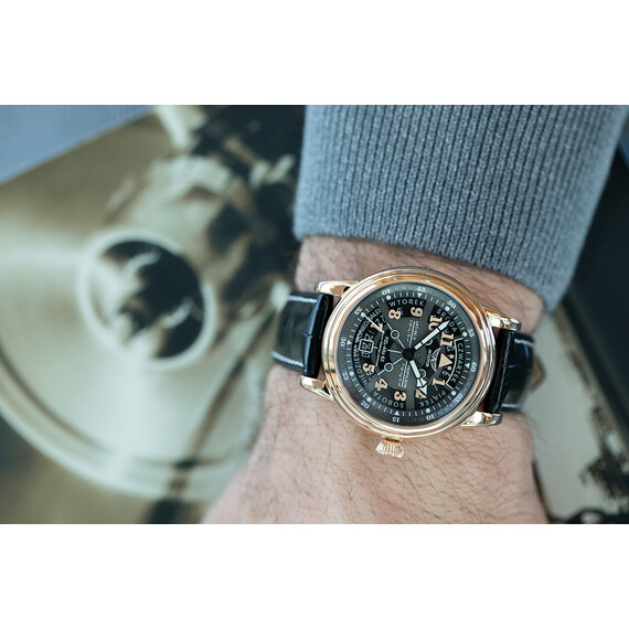 Pánské hodinky Aviator Douglas Day-Date Meca-41 Polish Edition V.3.36.2.294.4 PL, Verze: růžové zlato , 12 image