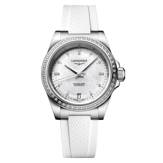 Dámské hodinky Longines Conquest Lady Diamonds L3.430.0.87.9, Verze: bílá 