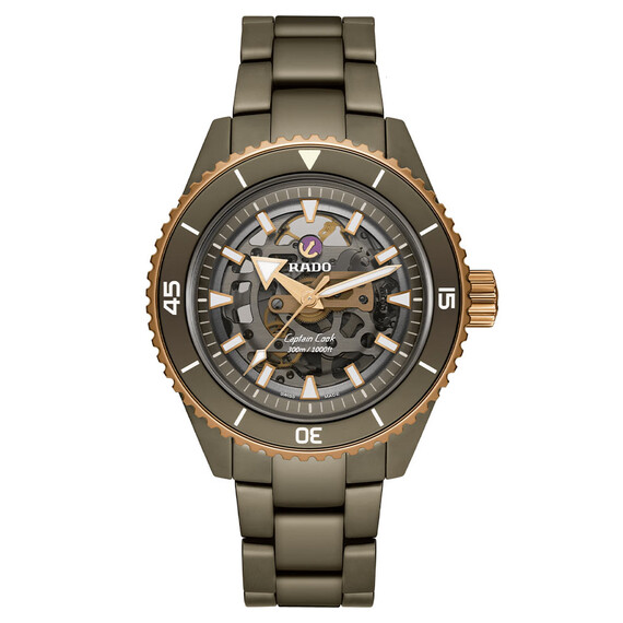 Pánské hodinky Rado Captain Cook High-Tech Ceramic Skeleton R32150162, Verze: hnědá 