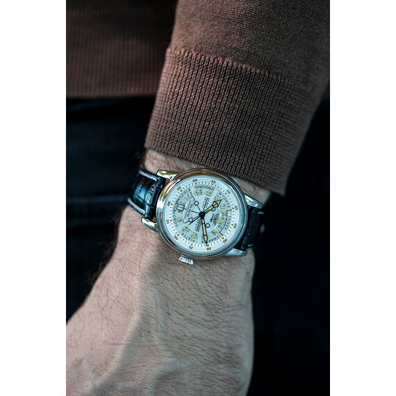 Pánské hodinky Aviator Douglas Day-Date Meca-41 Polish Edition V.3.36.0.293.4 PL, Verze: černá , 8 image