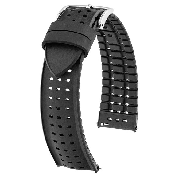 Řemínek Hirsch Nyad černý 22 L - 120/80, Verze: černá, Šířka řemínku: 22, Šířka u spony: 20, Délka řemínku: L - 120/80 