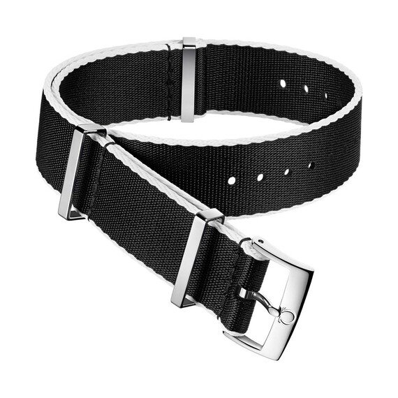 Řemínek Omega NATO černý 21-22 mm, Verze: černá, Šířka řemínku: 22, Šířka u spony: 22 