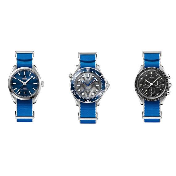 Řemínek Omega NATO modrý 21-22 mm, Verze: modrá, Šířka řemínku: 22, Šířka u spony: 22 , 2 image