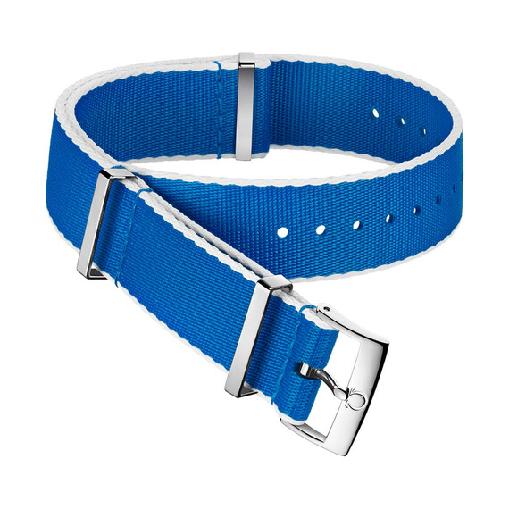 Řemínek Omega NATO modrý 21-22 mm, Verze: modrá, Šířka řemínku: 22, Šířka u spony: 22 