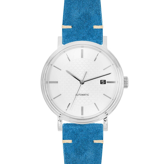 Řemínek Hirsch Serro modrý 22 L - 120/80, Verze: modrá, Šířka řemínku: 22, Šířka u spony: 18 , 4 image