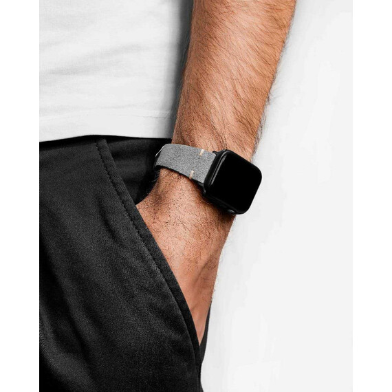 Řemínek Hirsch Serro šedý 22 L - 120/80, Verze: šedá, Šířka řemínku: 22, Šířka u spony: 18 , 7 image