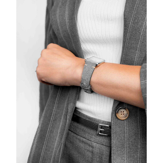 Řemínek Hirsch Serro šedý 22 L - 120/80, Verze: šedá, Šířka řemínku: 22, Šířka u spony: 18 , 6 image