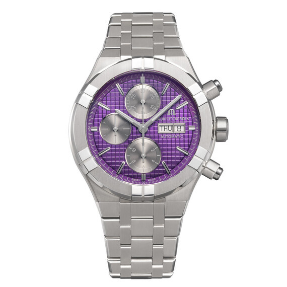 Pánské hodinky Maurice Lacroix Aikon Automatic Titanium Chronograph AI6038-TT032-430-1, Verze: fialová 