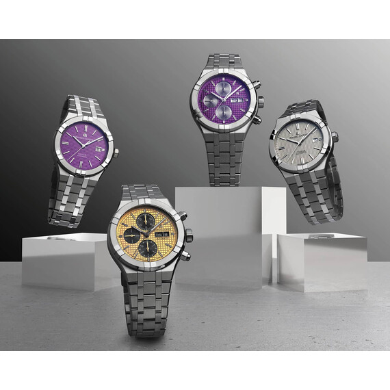 Pánské hodinky Maurice Lacroix Aikon Automatic Titanium Chronograph AI6038-TT032-430-1, Verze: fialová , 4 image