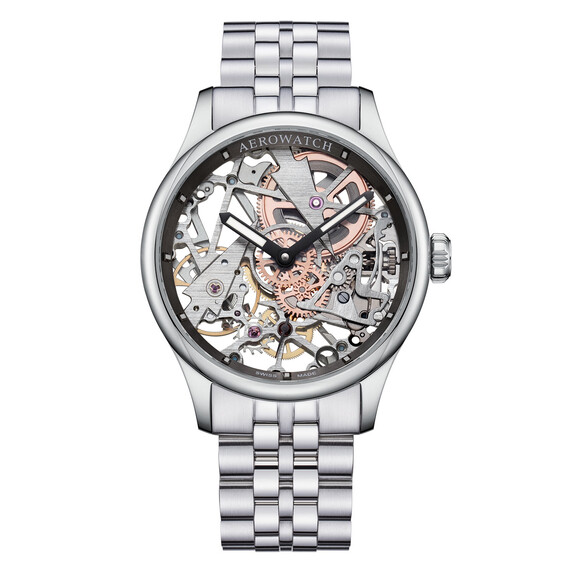 Pánské hodinky Aerowatch Renaissance Skeleton Fir Tree A 50981 AA24 M, Verze: stříbrná3 