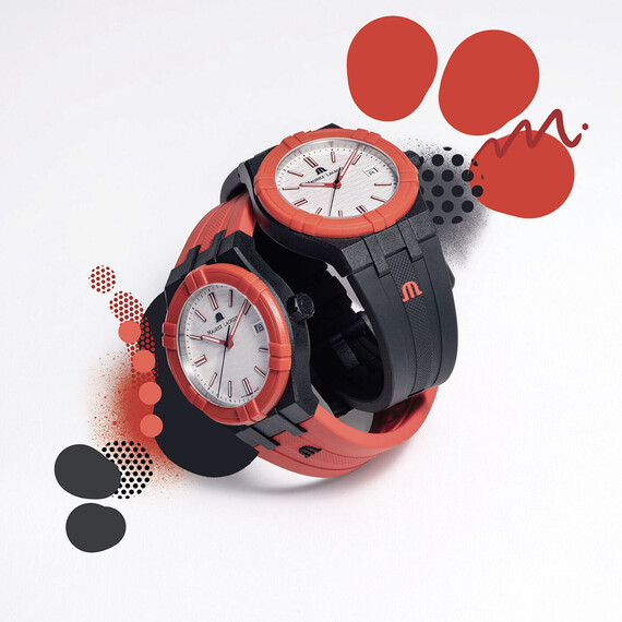 Pánské hodinky Maurice Lacroix Aikon Tide Black Red And White AI2008-04010-400-J, Verze: červená , 6 image