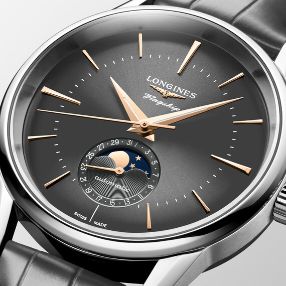 Pánské hodinky Longines Flagship Heritage Moonphase L4.815.4.52.2, Verze: šedá , 5 image