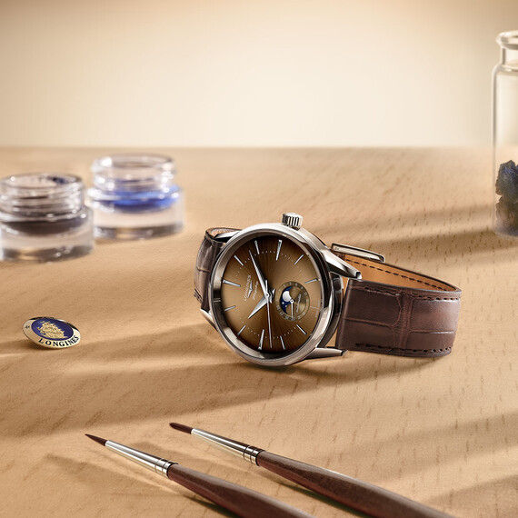 Pánské hodinky Longines Flagship Heritage Moonphase L4.815.4.62.2, Verze: hnědá2 , 7 image