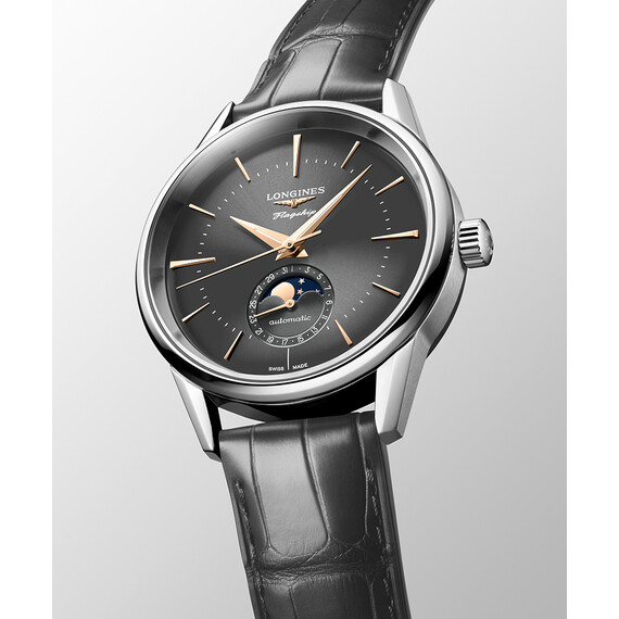 Pánské hodinky Longines Flagship Heritage Moonphase L4.815.4.52.2, Verze: šedá , 3 image