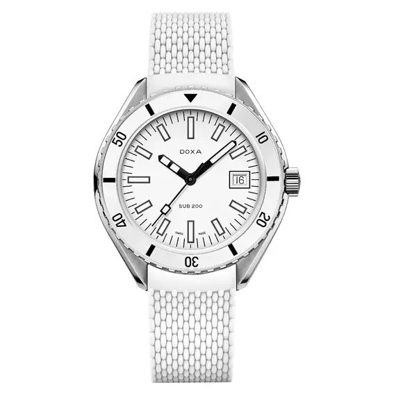 Pánské hodinky Doxa SUB 200 Whitepearl 799.10.011.23, Verze: bílá 