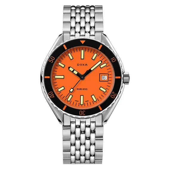 Pánské hodinky Doxa SUB 200 Professional 799.10.351.10, Verze: oranžová 