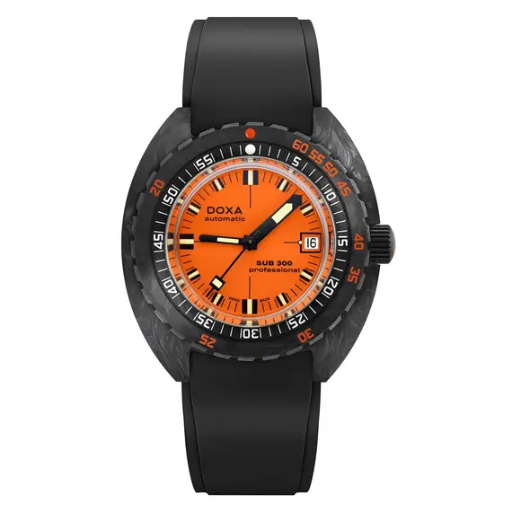 Pánské hodinky Doxa SUB 300 Carbon Professional 822.70.351.20, Verze: oranžová 