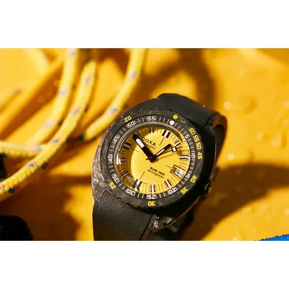 Pánské hodinky Doxa SUB 300 Carbon Divingstar 822.70.361.20, Verze: žlutá , 8 image
