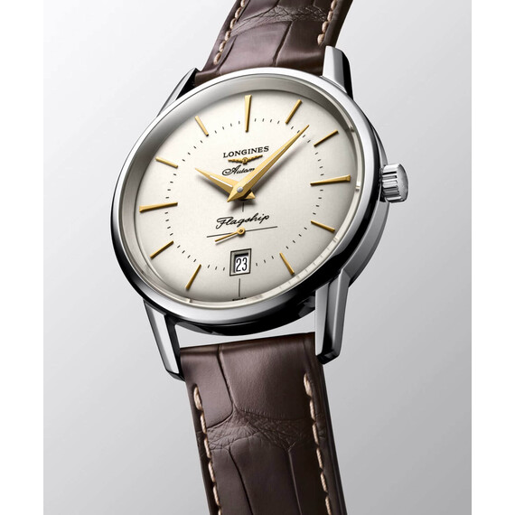 Pánské hodinky Longines Flagship Heritage L4.795.4.78.2, Verze: béžová, krémová , 7 image