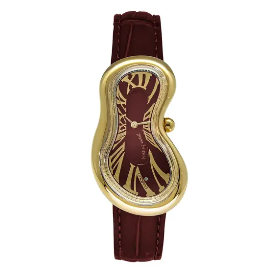 Pánské hodinky Exaequo Melting Watch PVD Gold Burgundy EX0002.0006, Verze: červená 