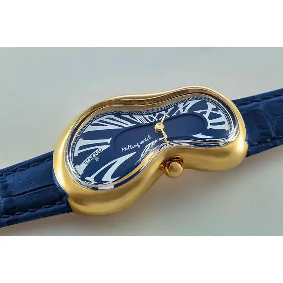 Pánské hodinky Exaequo Melting Watch PVD Gold Blue EX0002.0004, Verze: modrá , 3 image