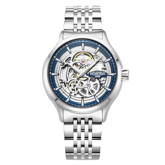 Pánské hodinky Roamer Competence Skeleton IV 101984 41 45 10, Verze: stříbrná 