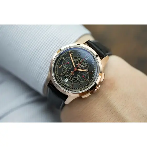 Pánské hodinky Aviator Heritage Chronograph Trimeter Polska Edycja V.4.40.2.353.4 PL, Verze: růžové zlato , 3 image