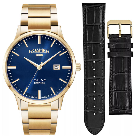 Pánské hodinky Roamer R-Line Classic 718833 48 45 71, Verze: růžové zlato 